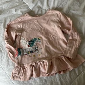 Baby Boden Long-Sleeve Appliqué Peplum T-shirt